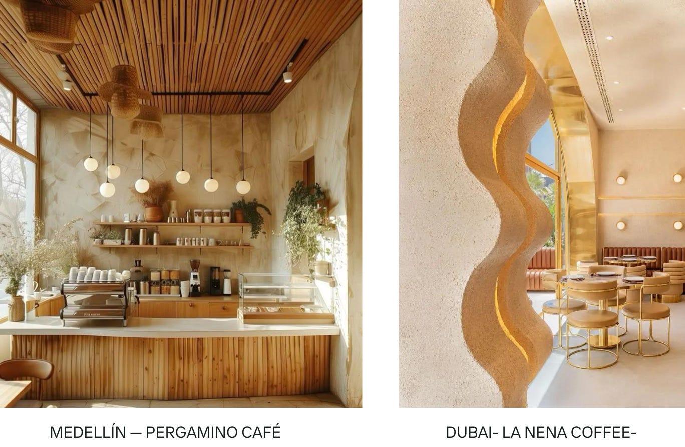 Cafés in Medellín and Dubai, labelled in Nina’s original gallery